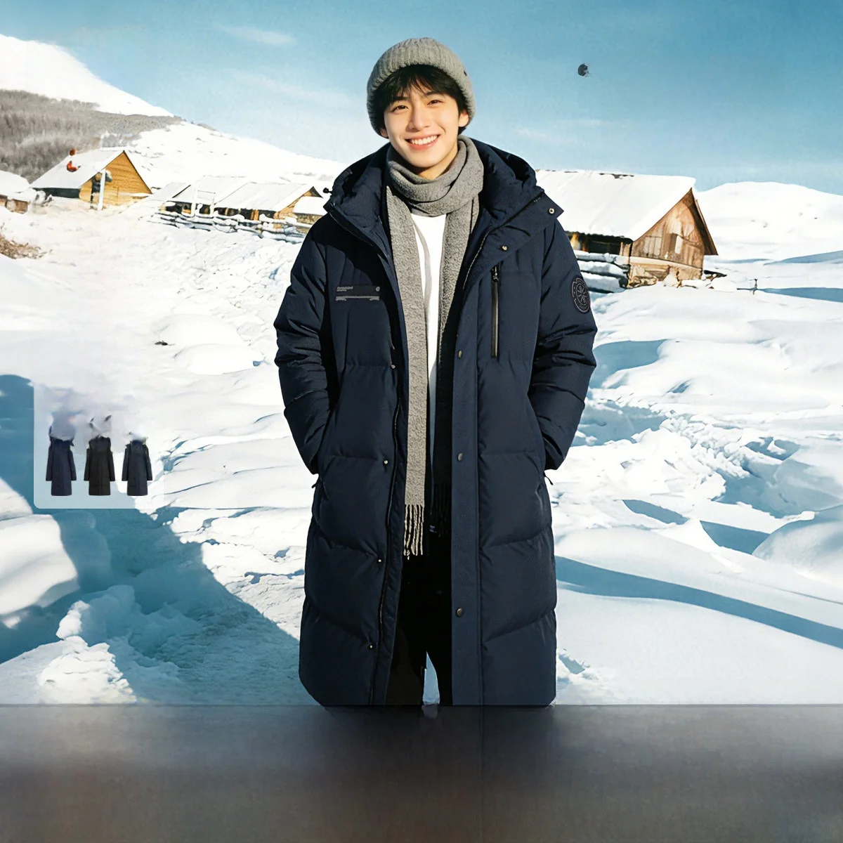 

Мужская модная универсальная молодежная утепленная куртка Snow Fly 2026 Spring New с капюшоном из полиэфирного волокна