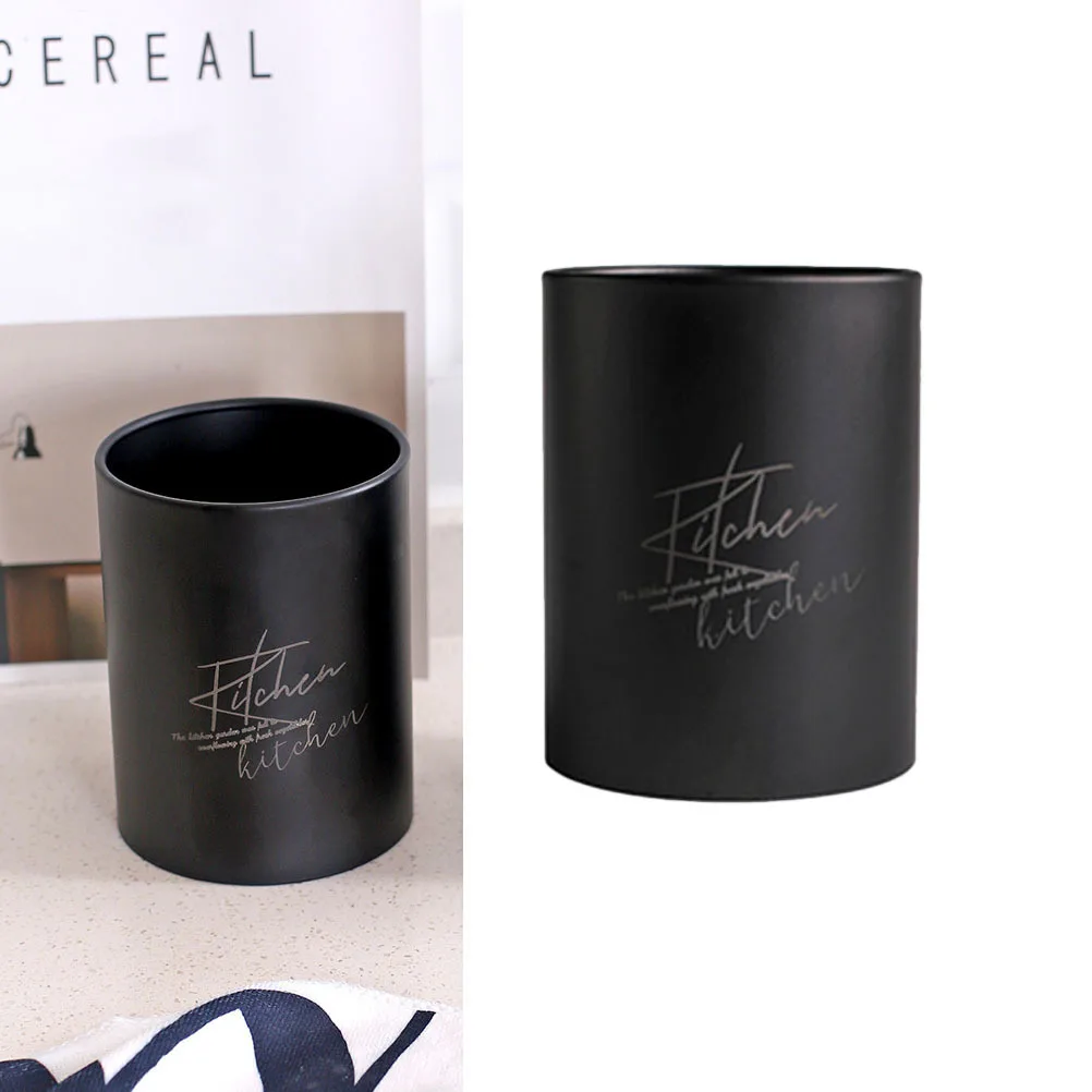 

Chopsticks Storage Canister Stainless Steel Black Nordic Design Multifunctional Cutlery Holder Kitchen Utensils Organizer