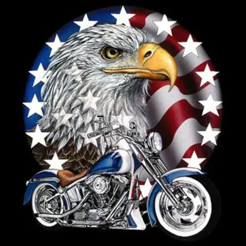 Fashion Patriotic Eagle USA Flag Motorcycle Chopper Rider T-Shirt 100% Cotton O-Neck Summer Short Sleeve Casual Mens T-shirt