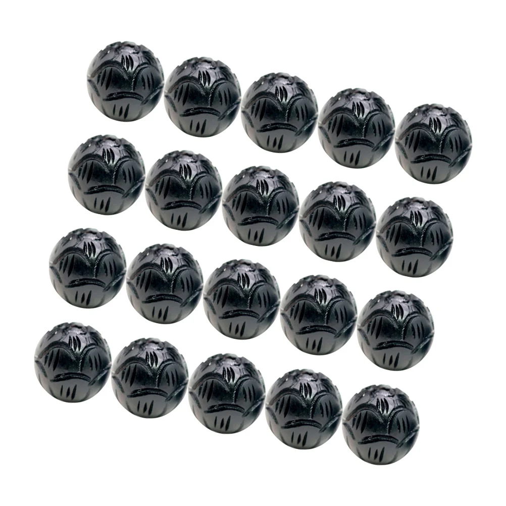 

20Pcs 8mm Lotus Carved Ebony Beads Buddha Rosary Accessories Smooth Surface Mini Hole for DIY Jewelry Making Projects