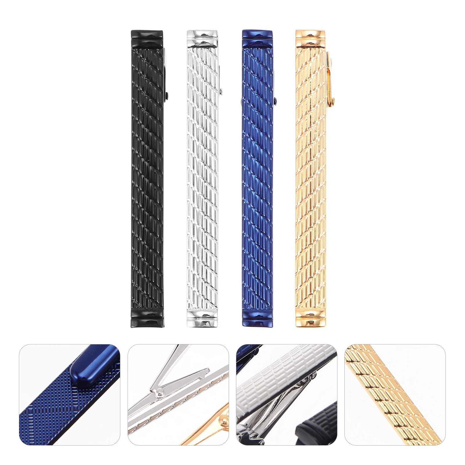 

4pcs Copper Tie Clips Delicate Necktie Clasps Business Necktie Clamps Stylish Men Accessories Banquet Daily Wear Gift Friends