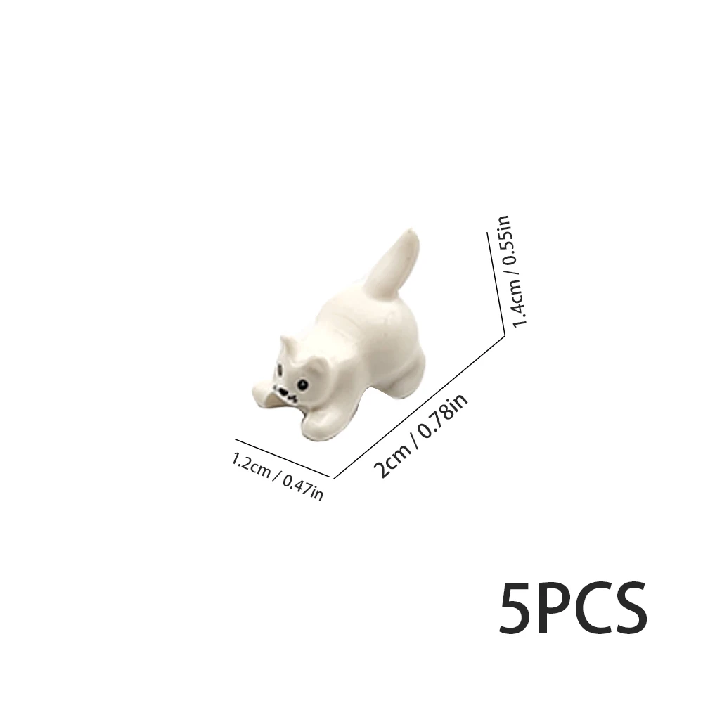MOC Bausteine Haustiere Husky Weiß Kätzchen Welpen Bulldogge Zoo Haustier Bausteine Szene Dekoration Requisiten kinder DIY Spielzeug geschenk – Detail 7