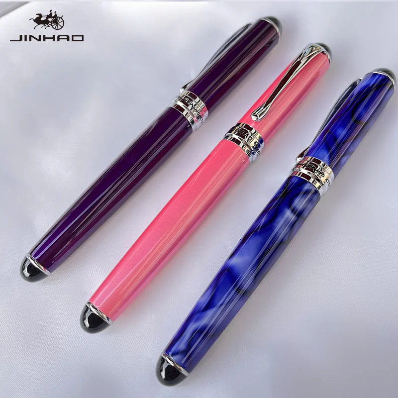 1 Stück Jinhao X750 Füllfederhalter-Set, mittlere Feder, mit Tintenkonverter, silberner Besatz, edles Geschenk, Kalligraphie-Schreibstift – Detail 6