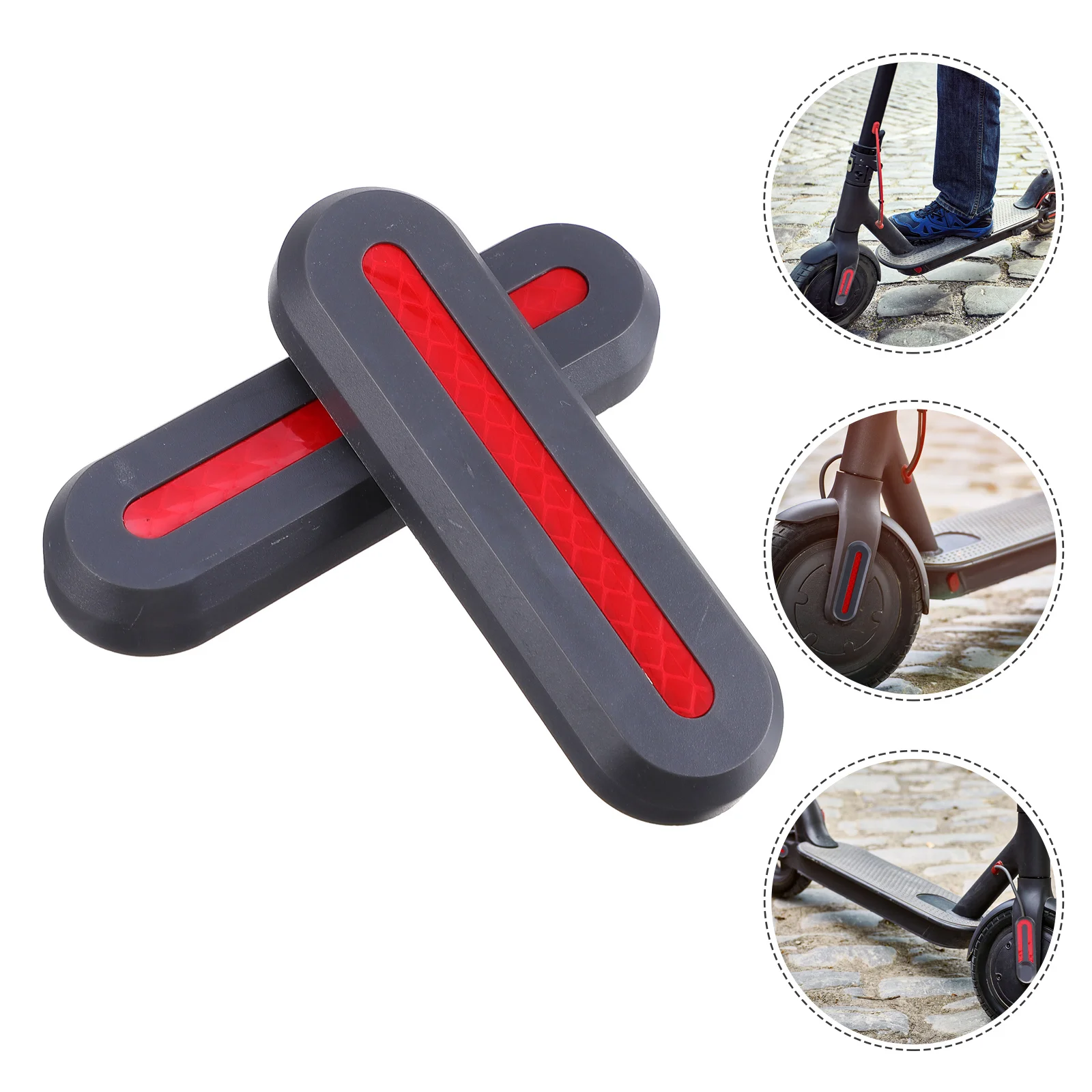 أغطية محور عجلات السكوتر الكهربائي، غطاء حماية أمامي وخلفي، غطاء مزخرف مقاوم للتآكل مع ملصق عاكس للدخن #3