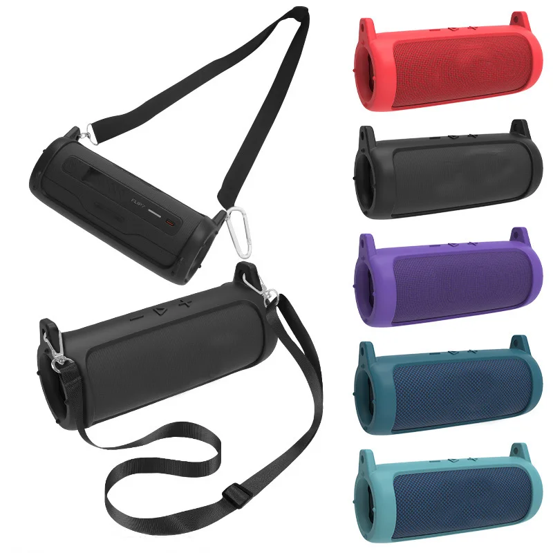 

Silicone Carrying Case Cover for JBL FLIP7 Bluetooth-compatible Speaker,Travel Protective Bag with Shoulder Strap and Carabiner