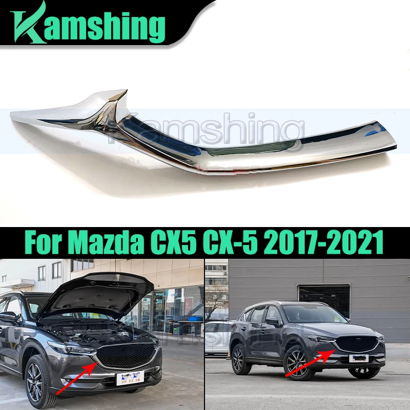 

Car Front Bumper Grille Trim Strip For Mazda CX5 CX-5 2017-2021 Front Bumper Cover Strip Trim