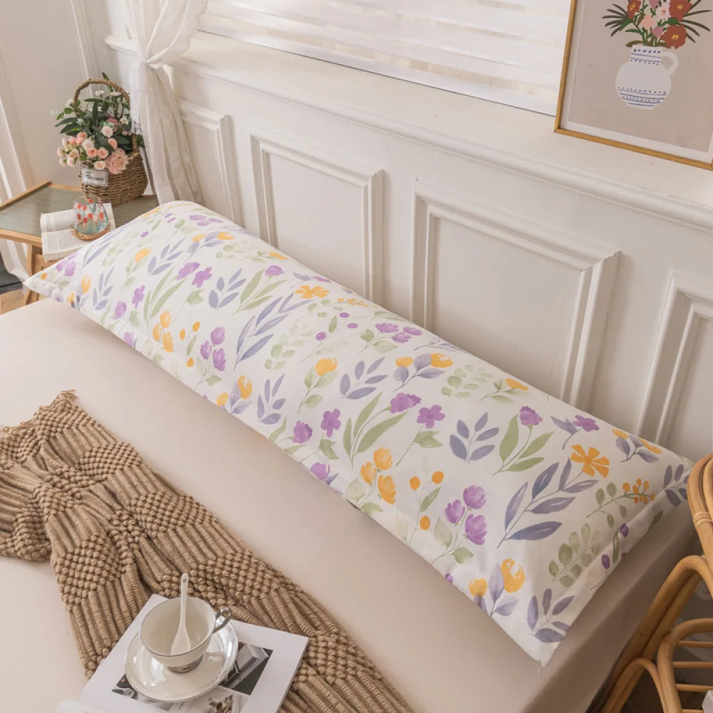 Long Pillow Case Washed Linen Feel Bedding Decor Soft Envelope Pillow Cover For Couples Large Size Home Bedroom Sleeping Protect