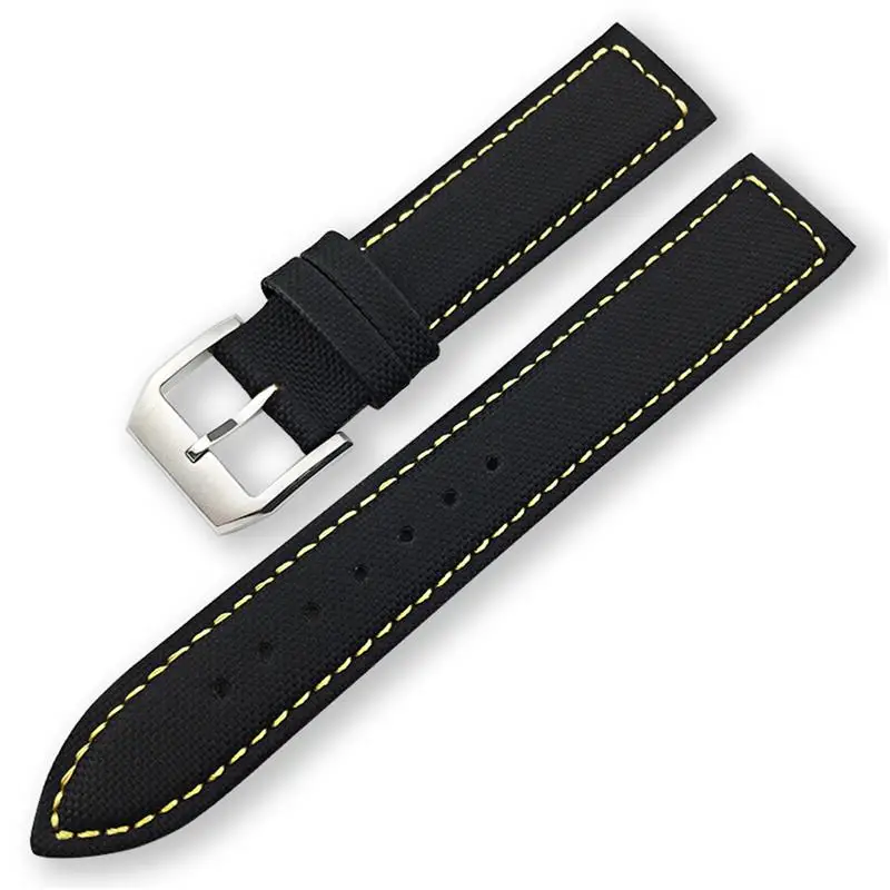 SCHIK 20mm 21mm 22mm Black Nylon Fabric Wrist Watch Band Belt For IWC Mark LE PETIT PRINCE Spitfire watch Accessories