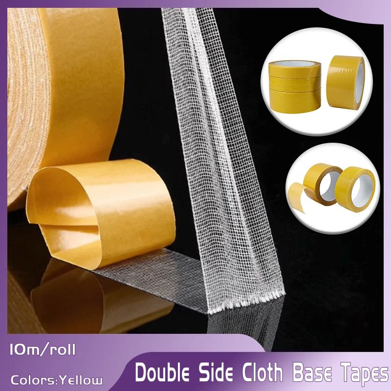 

Strong Waterproof Double Sided Cloth Tape - Translucent Mesh High Viscosity for Traceless Fixing & Crafts (10m Roll) Adhesives