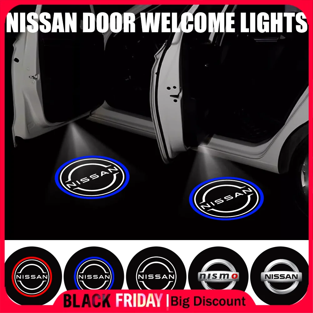 2Pcs Car Door Welcome Light Laser Projector Courtesy Lamps Accessories For Nissan Qashqai J11 J10 X-trail T32 Juke Altima Sentra