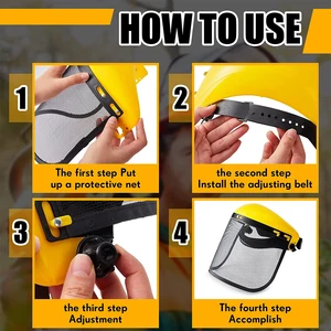 Safety Face Shield With Mesh Visger Protective Mesh Chainsaw Face Hat Hat for Trimmer Garden Weed Wacker Protection 8 Main Sales Visor for Rocedeira - №2