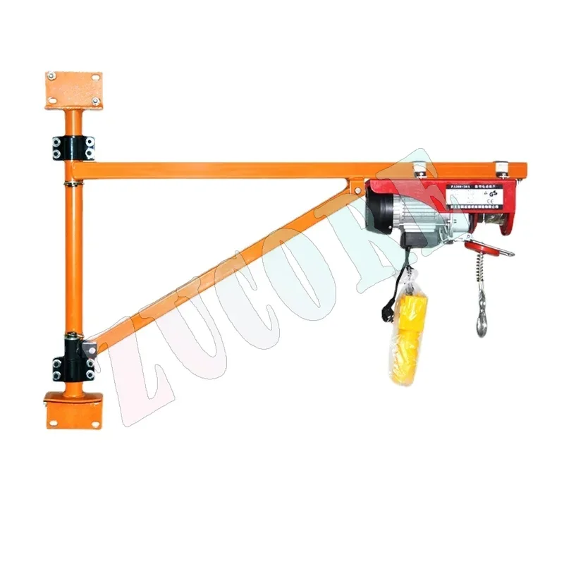

220V 200KG Household Electric Hoist Wall Bracket Crane Portable Small Lifting Crane For Home Decoration 510W 12m