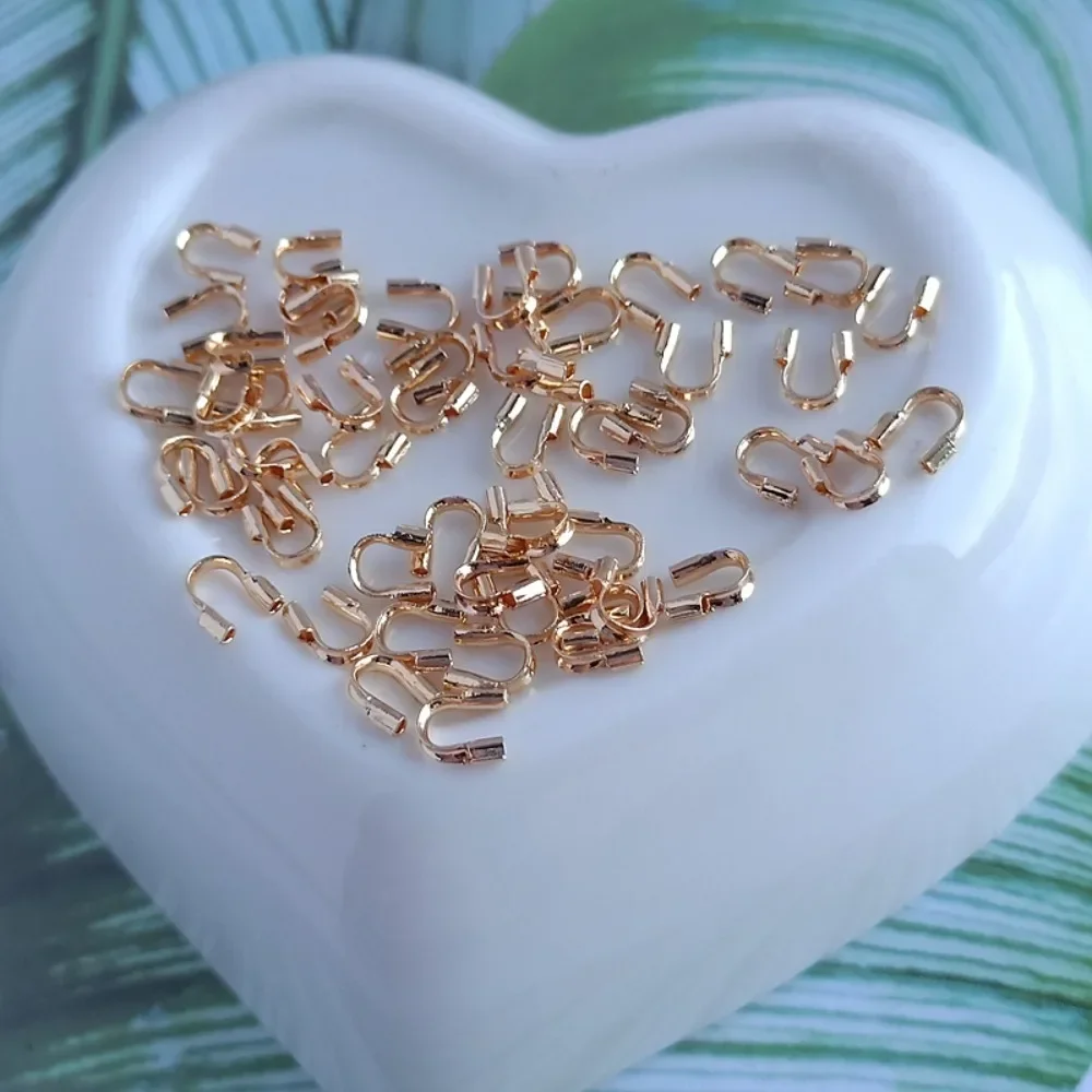 

Handcrafted DIY Jewelry Accessories for 14K Gold-plated Bead U-shaped Wire Protectors with 0.5mm U-shaped Tube Holes At The End