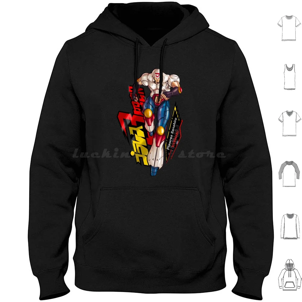 Juohmaru Hoodies Long Sleeve Juohmaru Sanshiro Plawres Anime Manga 80s Anime Childhood Anime Robot Mecha Fighting