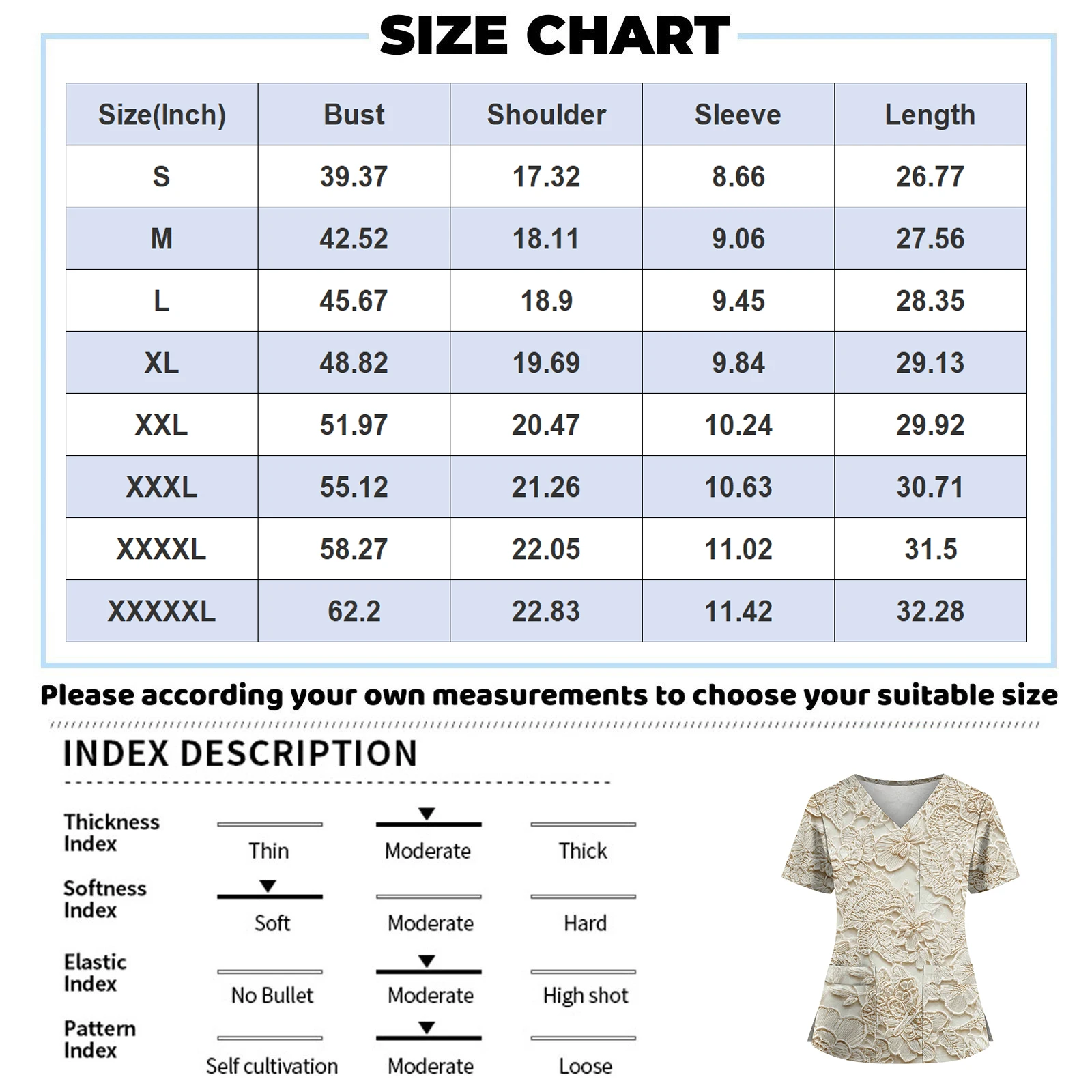 High Quality Women's Cross V-Neck Print Short Sleeve Workwear Comfortable Printed Scrub Working Uniform Tops Daily Casual Tops
