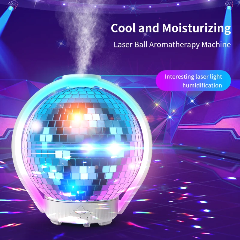 Humidifier Colorful Rotating Laser Ball Ultrasonic Automatic Fragrance Spray Humidifier Aromatherapy Machine Can Put Essential O