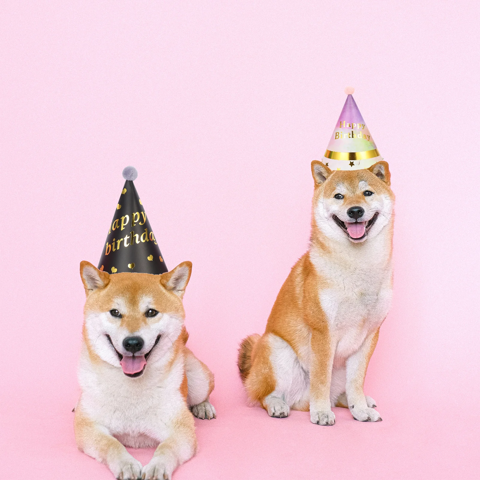 

10Pcs Dog Birthday Hats Colorful Adjustable Party Caps Pet Celebration Headgear Puppy Birthday Props Dog Hat Pet Cone Caps