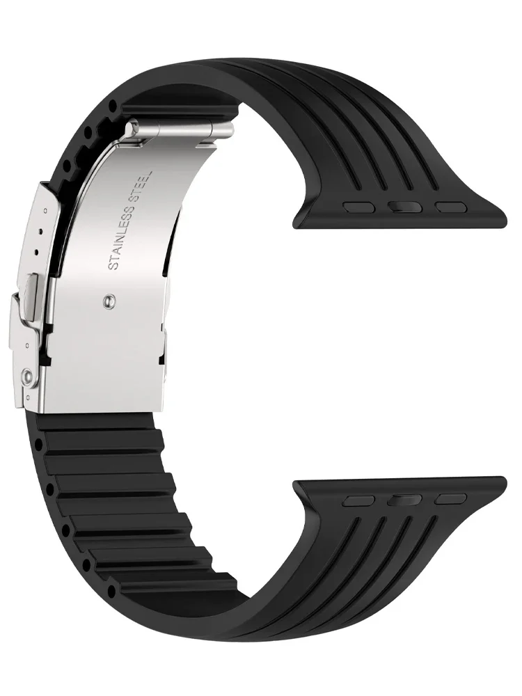 

Silicone band For Apple Watch strap 44mm 40mm 45mm 41mm 42mm 49mm accessories bracelet correa iWatch series 8 ultra 7 4 5 6 SE 3