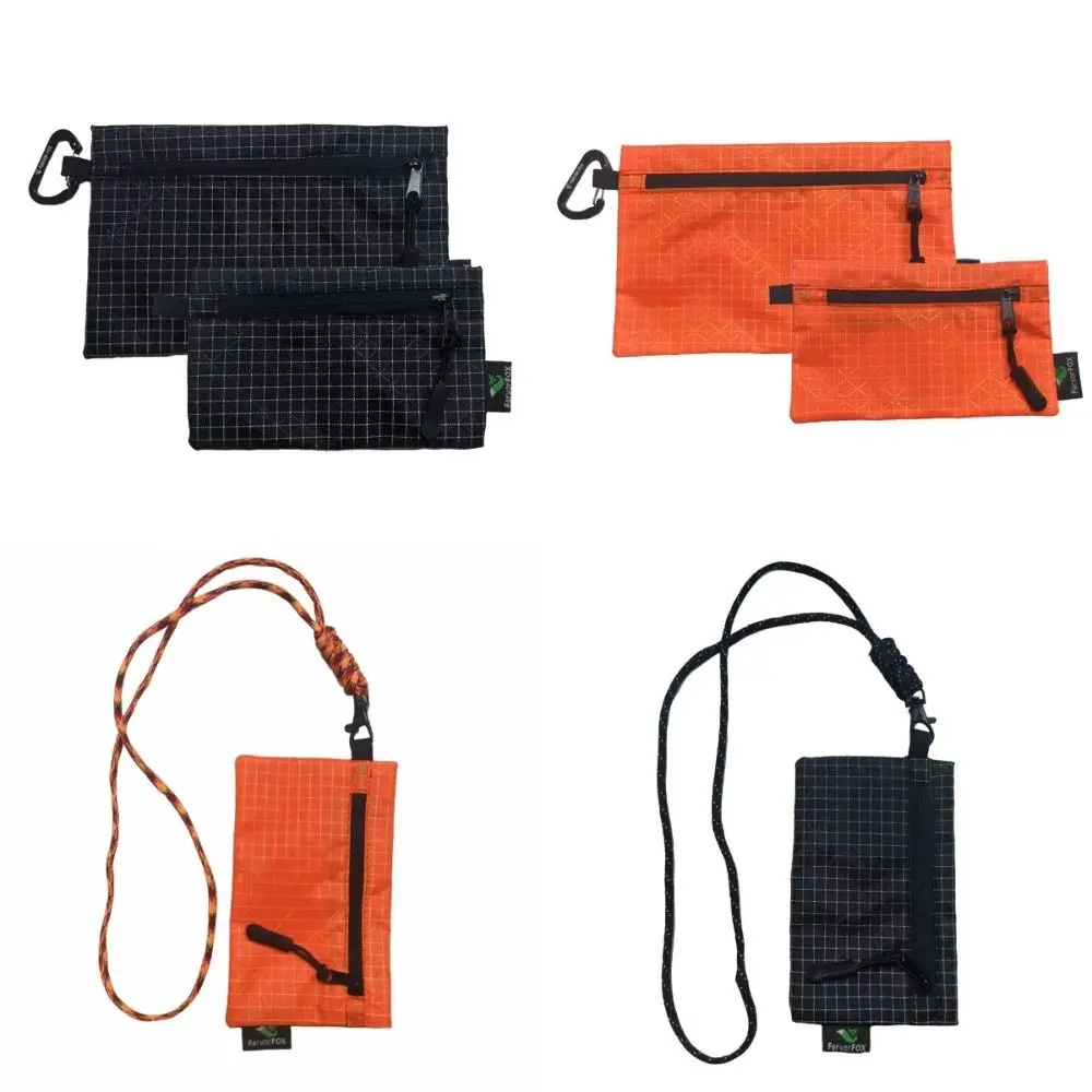 Portable Lightweight Outdoor Storage Bag Waterproof ‌Wear Resistant Key Card Wallet Zipper with Rope Coin Purse Cash Bag Travel