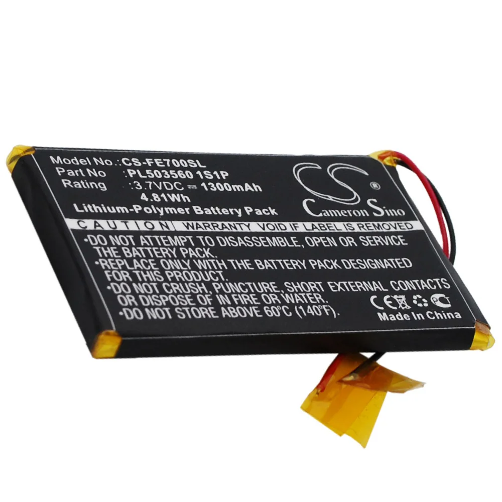 Cameron Sino Amplifier Battery For Fiio EO7K Part Number Fiio PL503560 1S1P 1300mAh