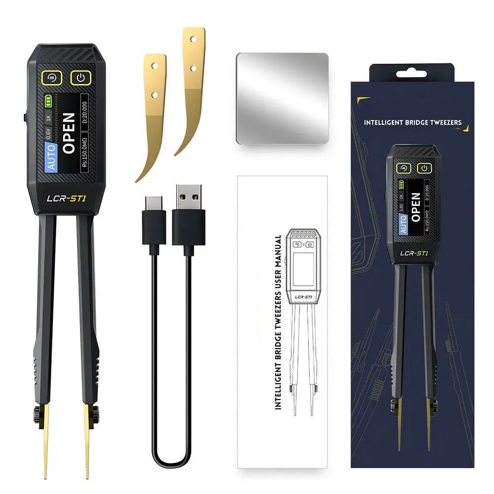 LCR-ST1 Bridge Tweezers LCR SMD Tester Resistance Capacitance Meters Inductance Continuity Diode Measurement Tools