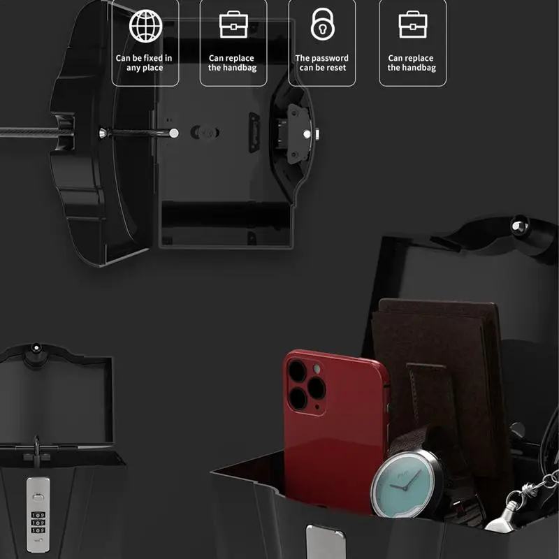 Travel Lock Box Lightweight Security Case For Travel Multifunctional Key Lock Box Portable Combination Lockbox For Camping