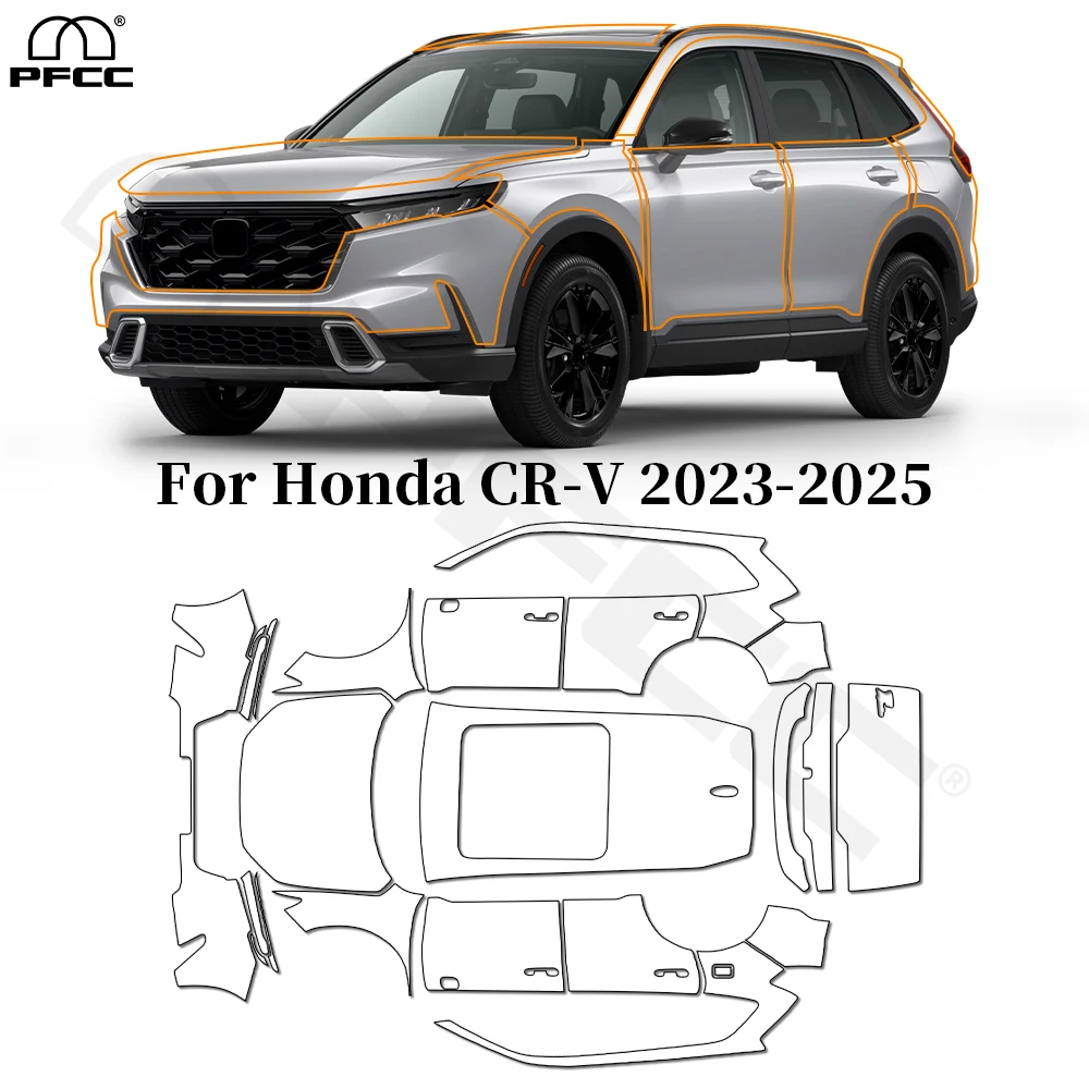 

For HONDA CRV CR-V 2023-2025 TPU Paint Protection Film Anti-scratch Car Body Clear Bra Pre-cut PPF Resistant Repairable Cover