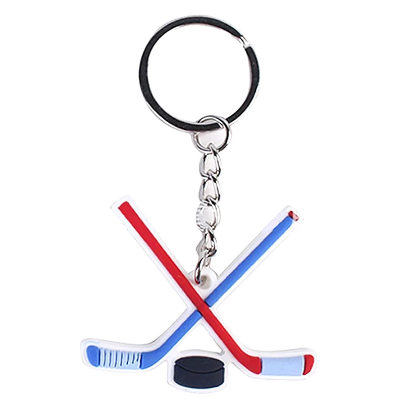 DIY Keychain Hockey Player Skateboard And Hockey Club Pendant Men\'s Jewelry Car Keychain Hockey Fan Souvenir Gift