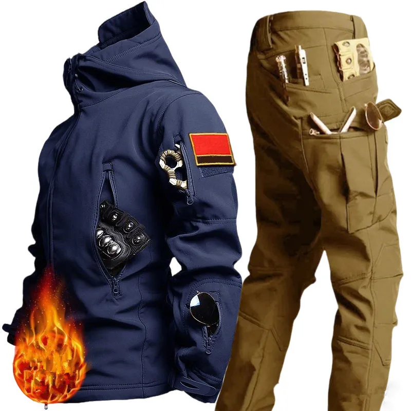 

Куртка Soft Shell для рыбалки и активного отдыха, утепленная плюшем, с покрытием из кожи акулы, для охоты, альпинизма, кемпинга, осенне-зимняя