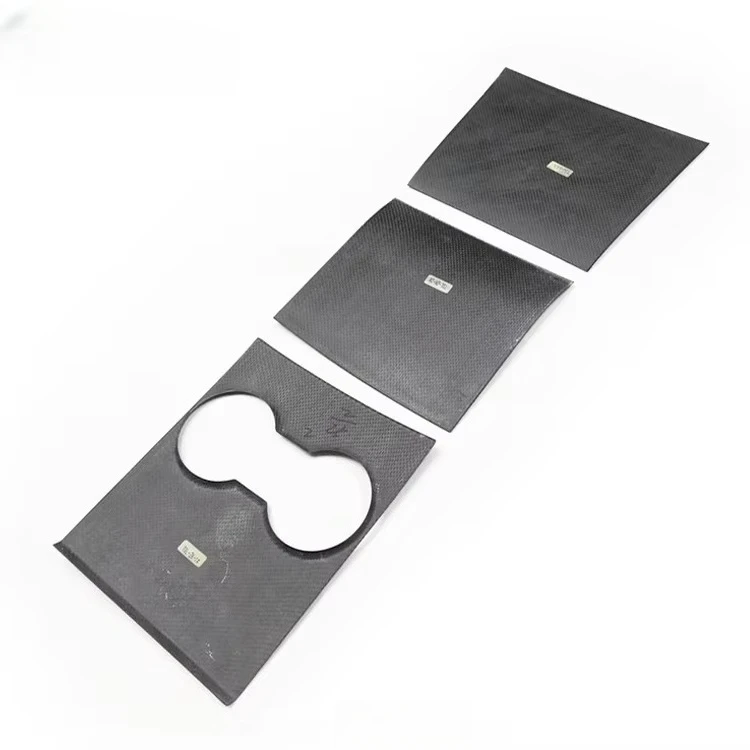 High Quality Car Interior Suitable For Tesla Model 3 Dry Carbon Fiber Multimedia Interior Decoration Sticker