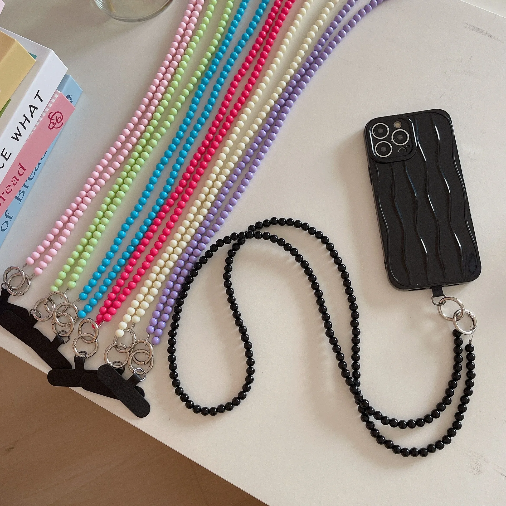 الحلوى الملونة الهاتف المحمول Crossbody يمكن تعليقها على حقيبة قطاع المفاتيح مكافحة خسر قلادة ظهره حزام قطري حبة الحبل #1