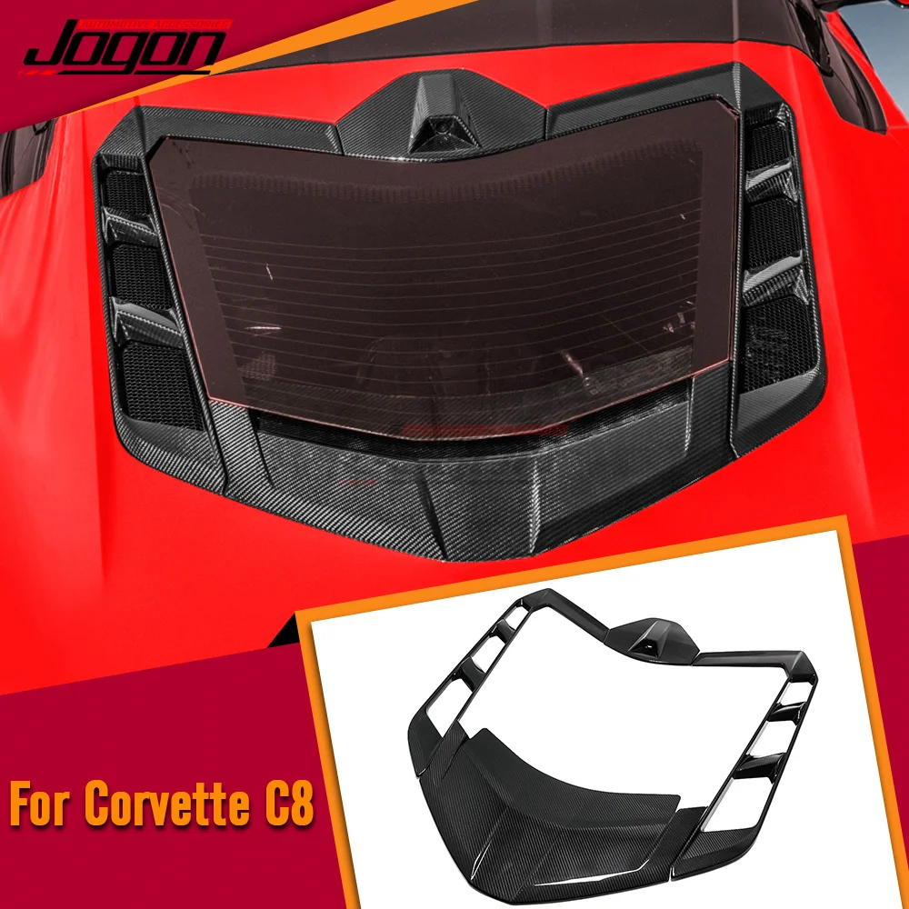 4 Pcs for Corvette C8 Coupe 2020+ Rear Window Hatch Vent Cover Roof Rear Camera Trim Dry Carbon Fiber Car Accessories