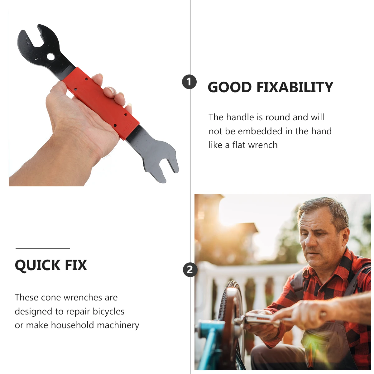 

Bicycle Pedal Wrench Carbon Steel Long Handle Comfort Saving Spanner Heavy Duty Workshop Tool Repair