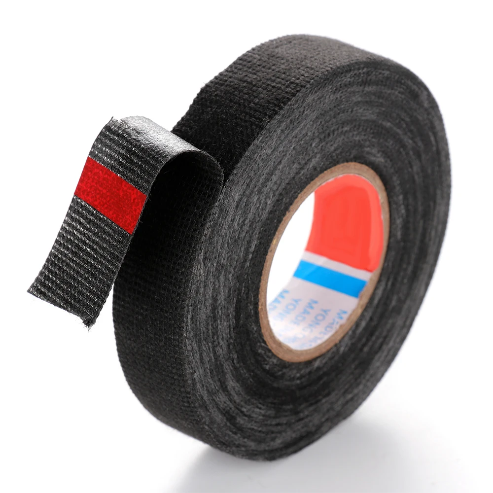 Fita adesiva específica automotiva de tecido não tecido (preta) fita de proteção de tear de fiação de chicote de cabos automotivos 15m * 19mm