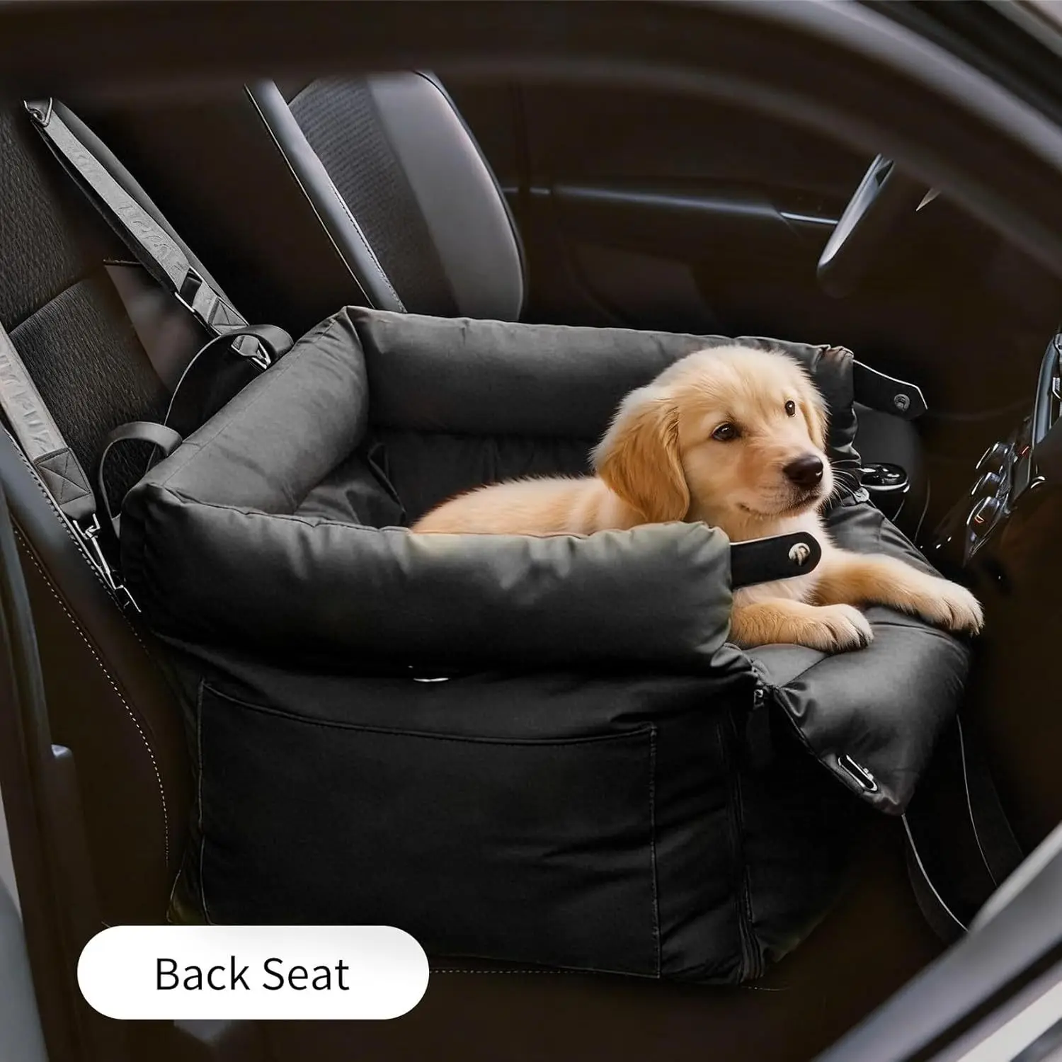 

Luxury imitation leather dog safety seat/cat lathe/booster bed, comfortable cat travel bed, suitable for pet travel