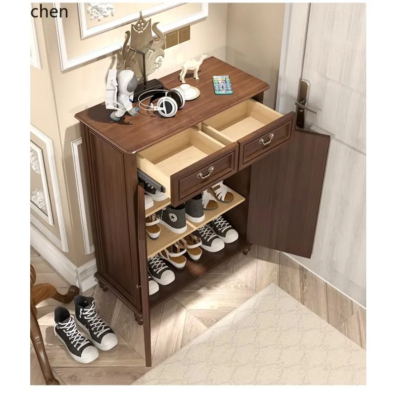 entrance solid wood porch large capacity storage cabinet dust balcony locker