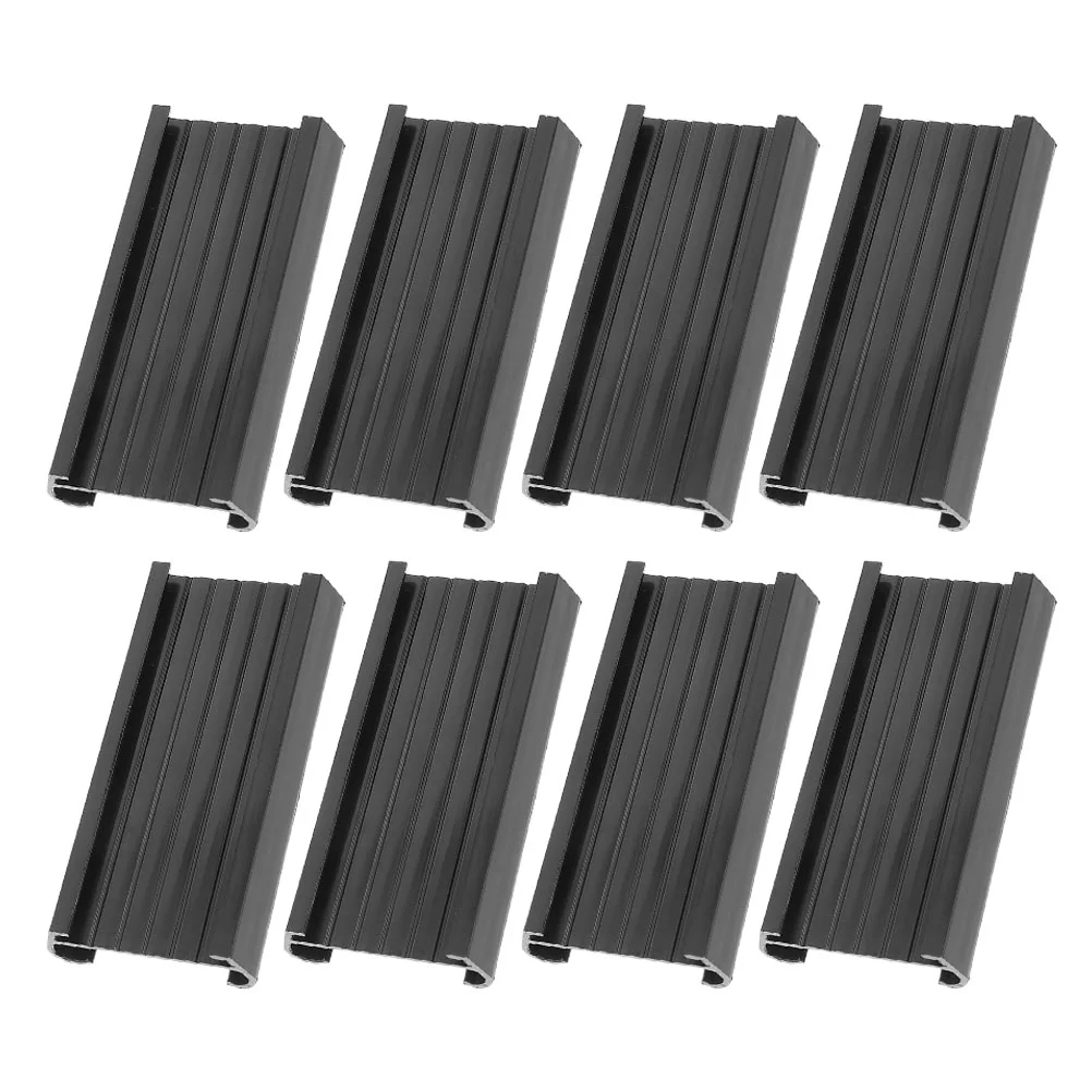 8 Pcs Merchandise Plastic Label Shelves Clips for Wire Shelving Clear Black Office