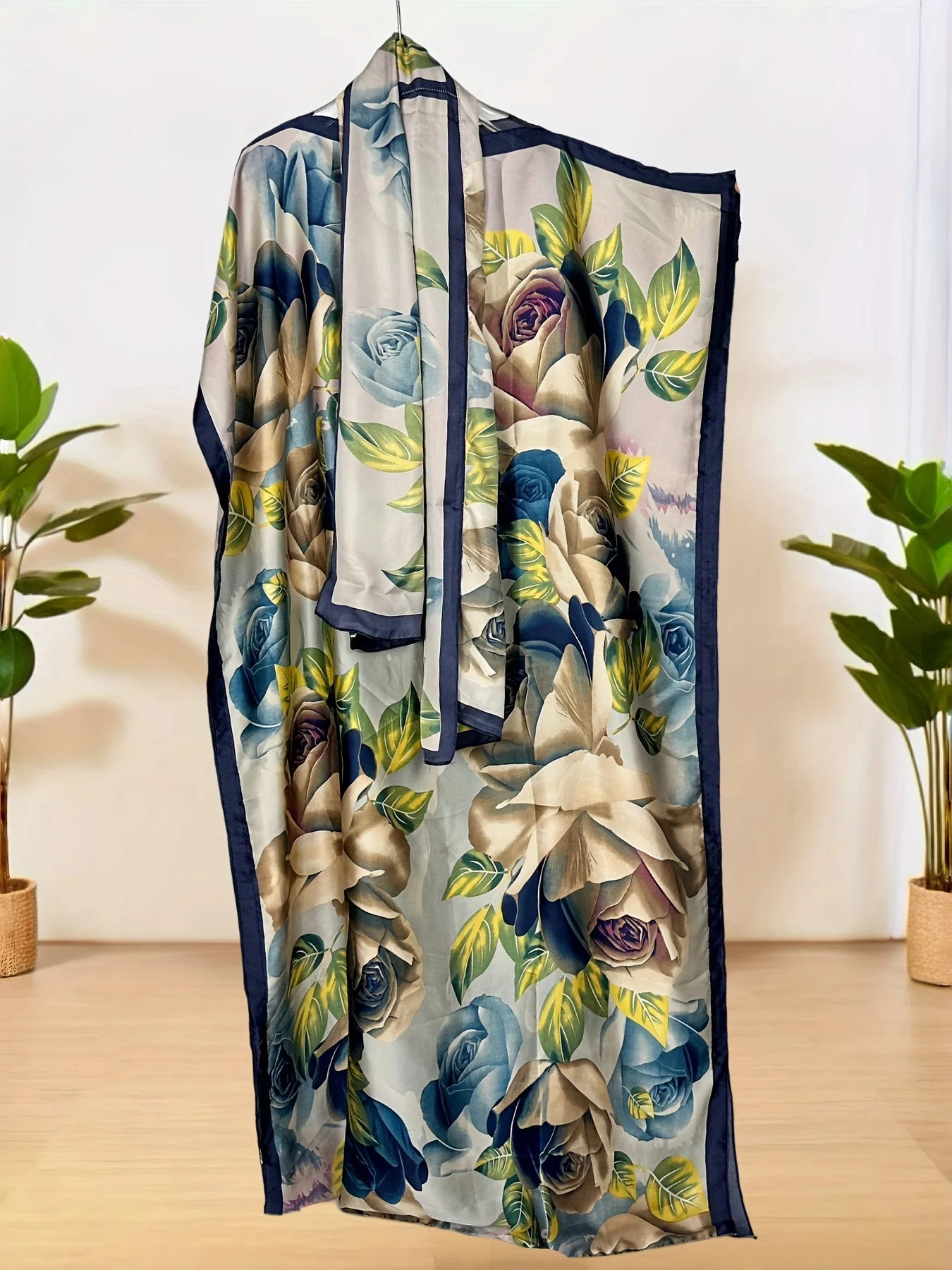 Robe de plage à imprimé floral Robe longue décontractée d'été pour femme Robe de soirée