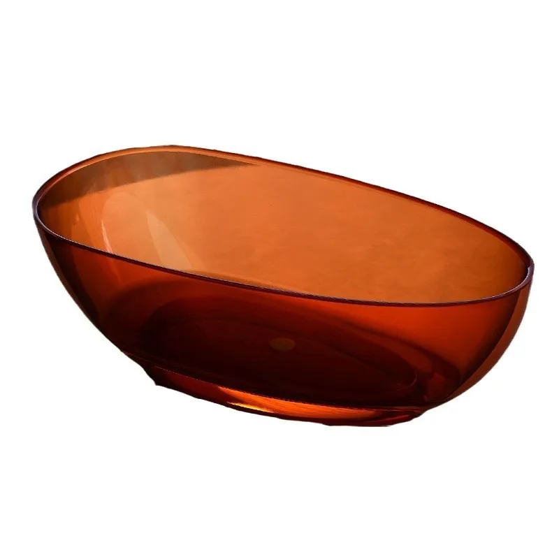 Transparent resin bathtub home independent small apartment colored crystal glass thick edge