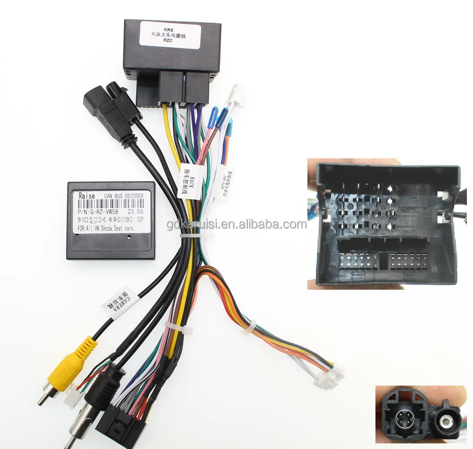 For Volkswagen Golf 5/6/Polo/Passat/Tiguan/Touran 16-Pin Android Car Media Player Stereo Navi Radio Cord CANBUS BOX Wire harness