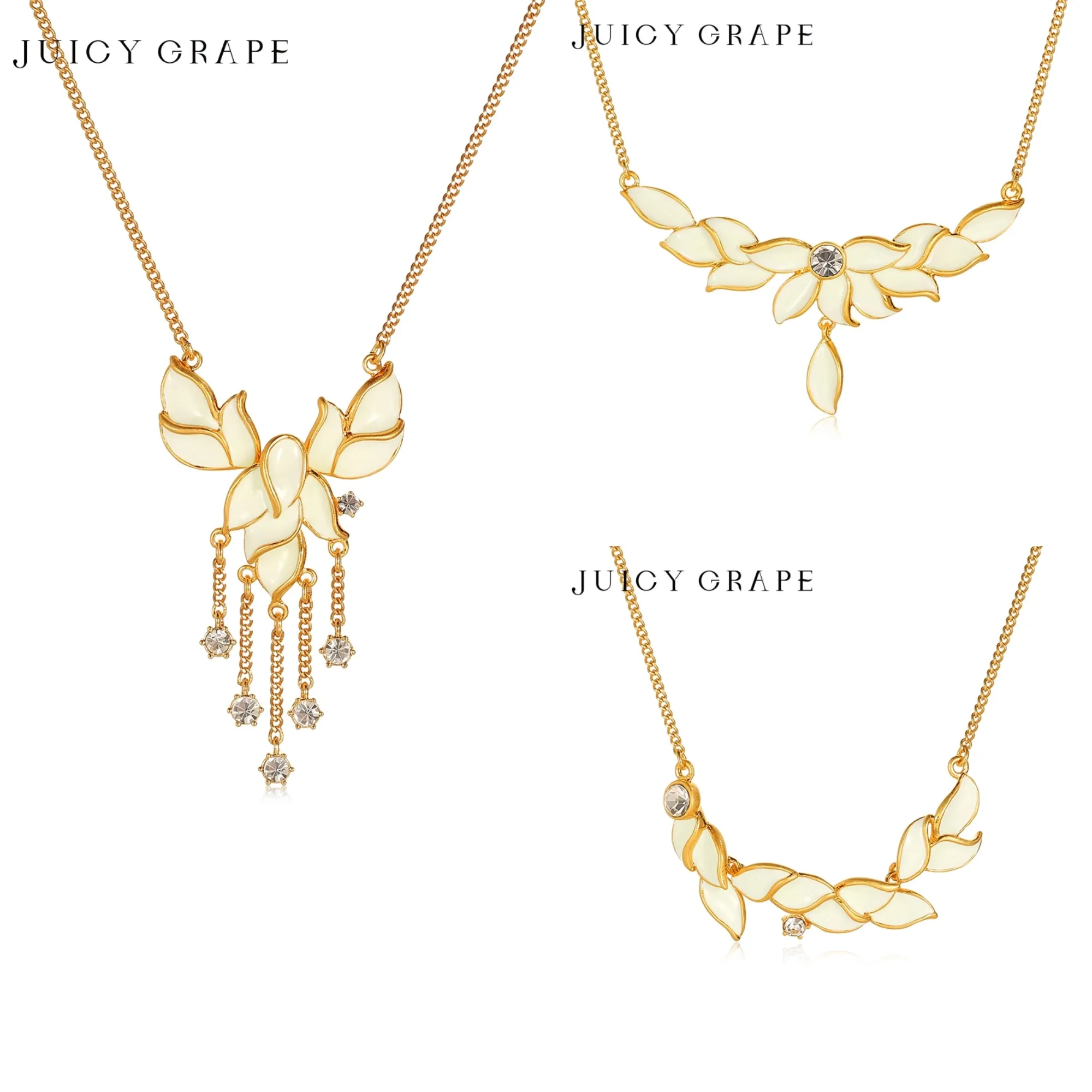 Juicy Grape Adjustable Women's Necklace Elegant Leaf Handcrafted Enamel Minimalist Summer Jewelry Gift for Ladies