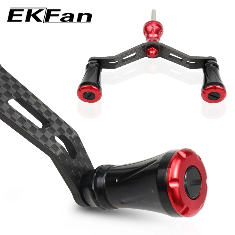 EKfan 105mm Kohlefaser-Griff für Dai Hexagon Schaftverschluss-Spinnrolle mit doppeltem Aluminiumlegierungs-Knopf für Angelrollen – Detail 9