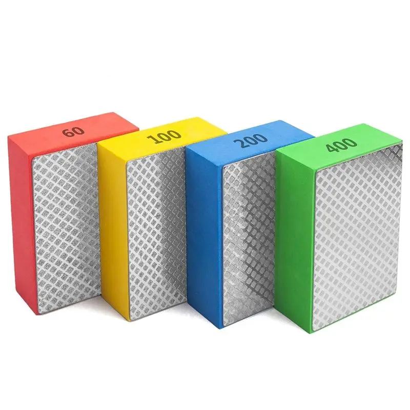 

4Pack Diamond Hand Polishing Pads for Sanding Ceramics Glass Tile Concrete Stone Marble Granite, 60, 100, 200, 400