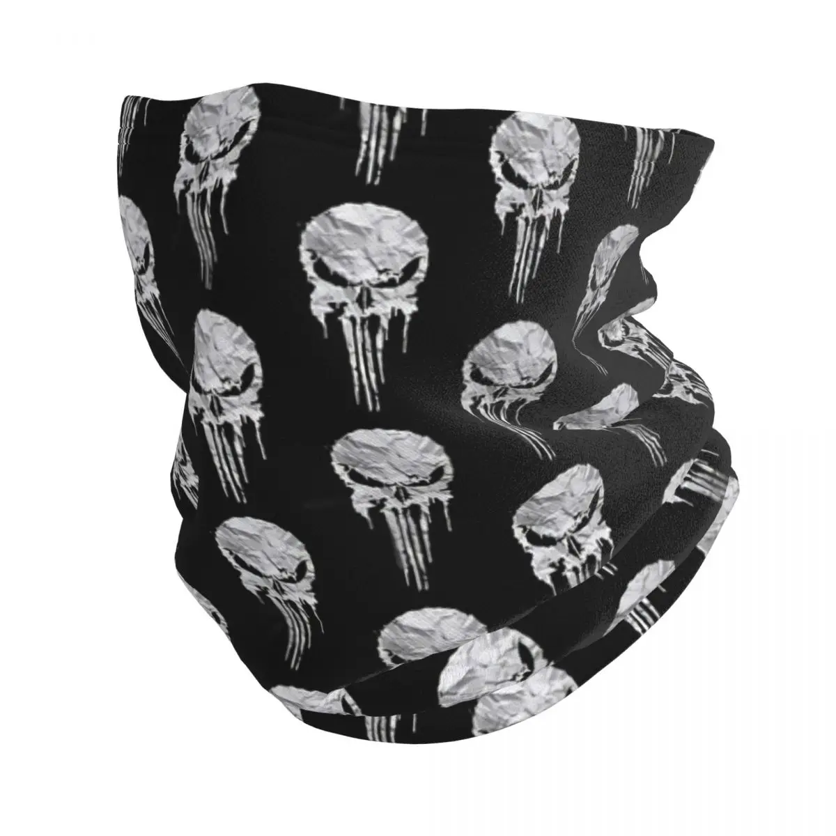 Punisher Skull Bandana Neckerchief for Hiking Women Men Wrap Scarf Neck Headband Warmer