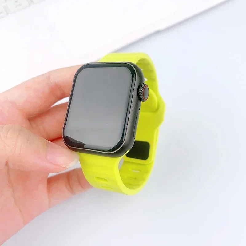 Silicone Sport Band For Apple Watch Ultra 2 1 49mm Strap 40mm 41mm 44mm 45mm 42mm 38mm correa Iwatch series 9 8 7 3 5 6 4 3 2 SE image 2