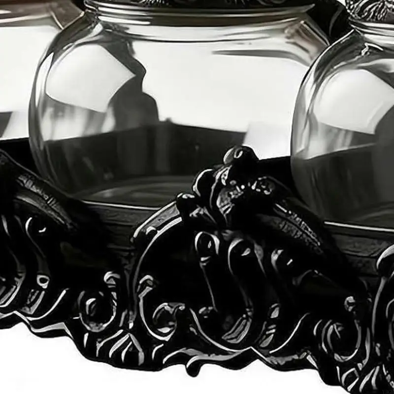 Cats Head Glasses Spices Jars With Flower Holders For Kitchen Countertops Storage And Organization Y5GB 3