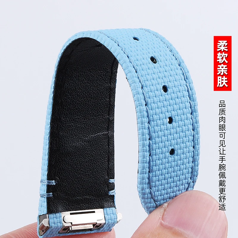 Cartier Watch Santos - 21mm Fluoro Rubber Watchband For Cartier