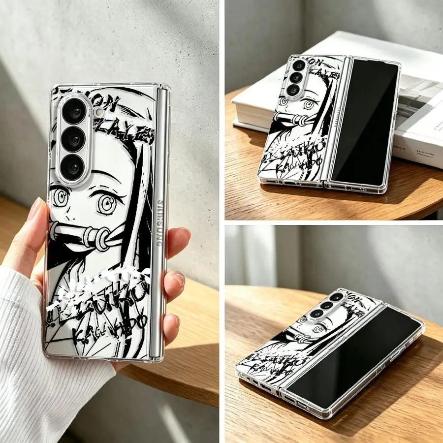 Case for Samsung Galaxy Z Fold 8 Ultra Z Fold 7 6 5 4 3 ZFold5 ZFold3 ZFold6 ZFold4 ZFold7 Phone Funda Comic DemonS SlayerS