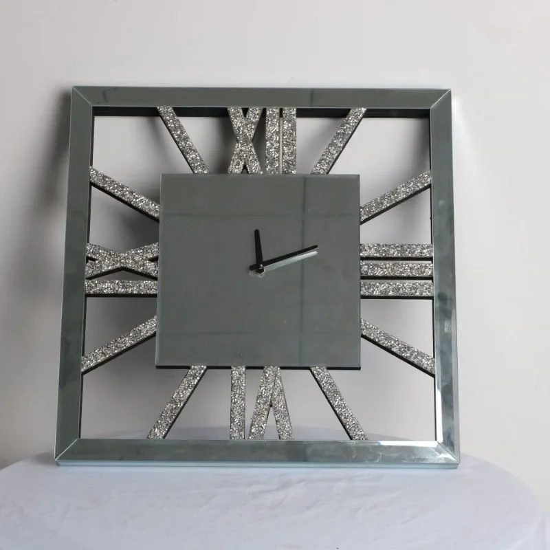 European style watch minimalist living room clock iron art silent digital wall clock creative decoration cross-border clock