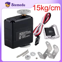 RDS3115MG Robot Digital Servo 180/270° 15KG Dual Axis Shaft Servo Motor Metal Gear For RC Model Car Boat Airplane Robotic Arm